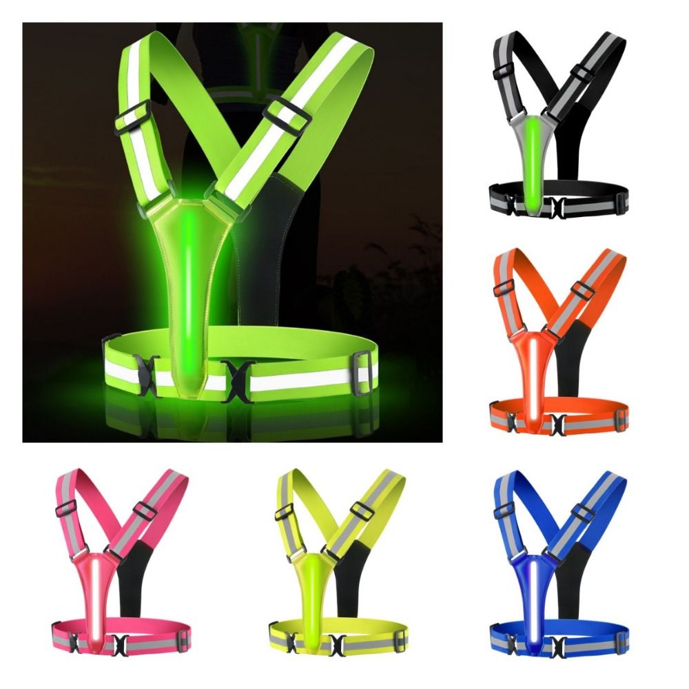 Running Visibility Gear - Gilet riflettente a LED ricaricabile tramite